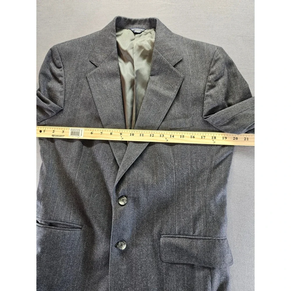 Cricketeer Goldsmiths Mens Gray Pinstripe Wool Blazer Sport Coat Two Button 40R